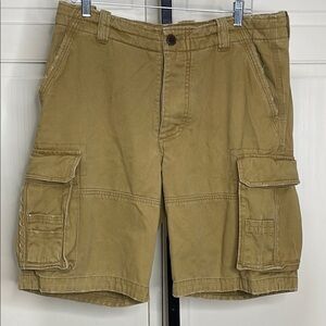 Orvis Mens Flat Front Khaki Cargo Shorts Size 36